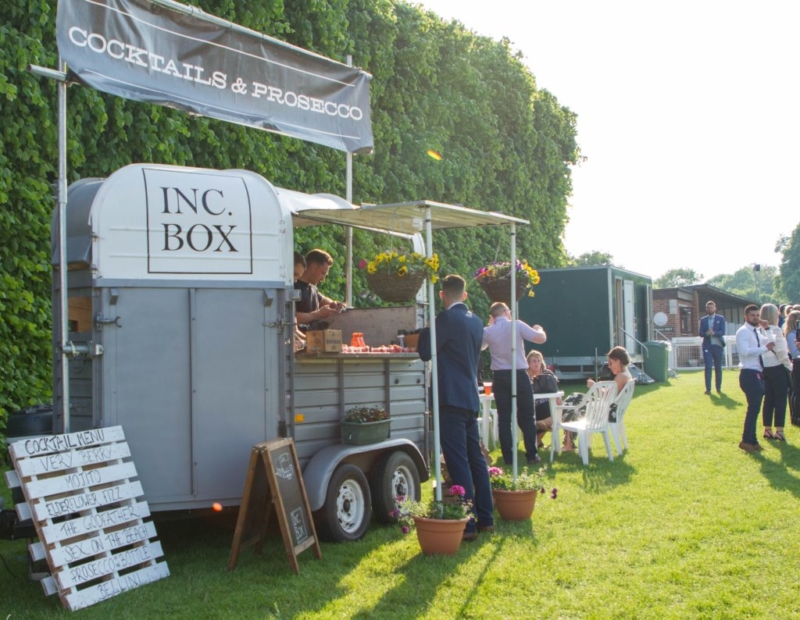 grandstand cocktails and prosecco stand