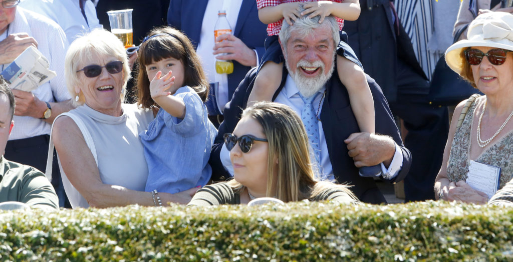 Families having fun at the races